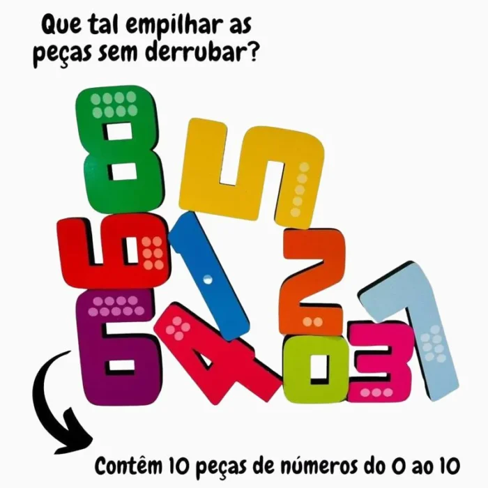 Jogo Didático Monte E Empilhe Números - Babebi - Imagem 4