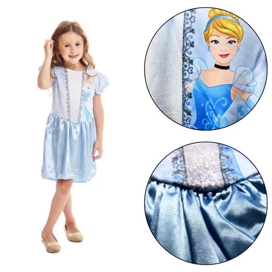 Fantasia Cinderela Infantil - Nova Brink - Tam P