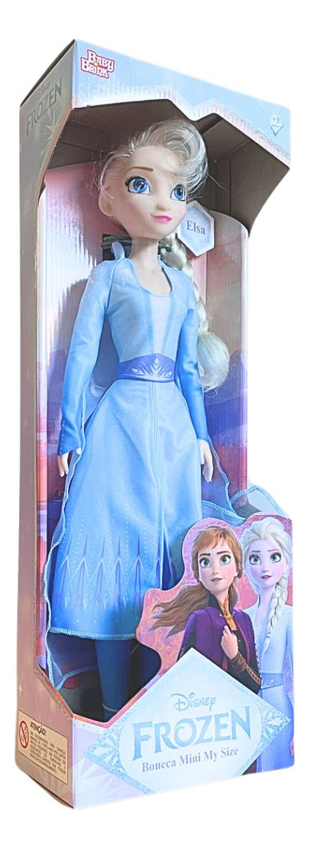 Boneca Elsa Mini My Size Frozen Grande 55Cm Disney Baby Brink - Imagem 2