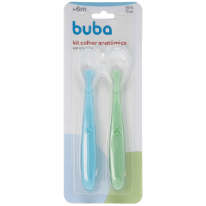 Kit 2 Colheres Em Silicone Azul/Verde - Buba