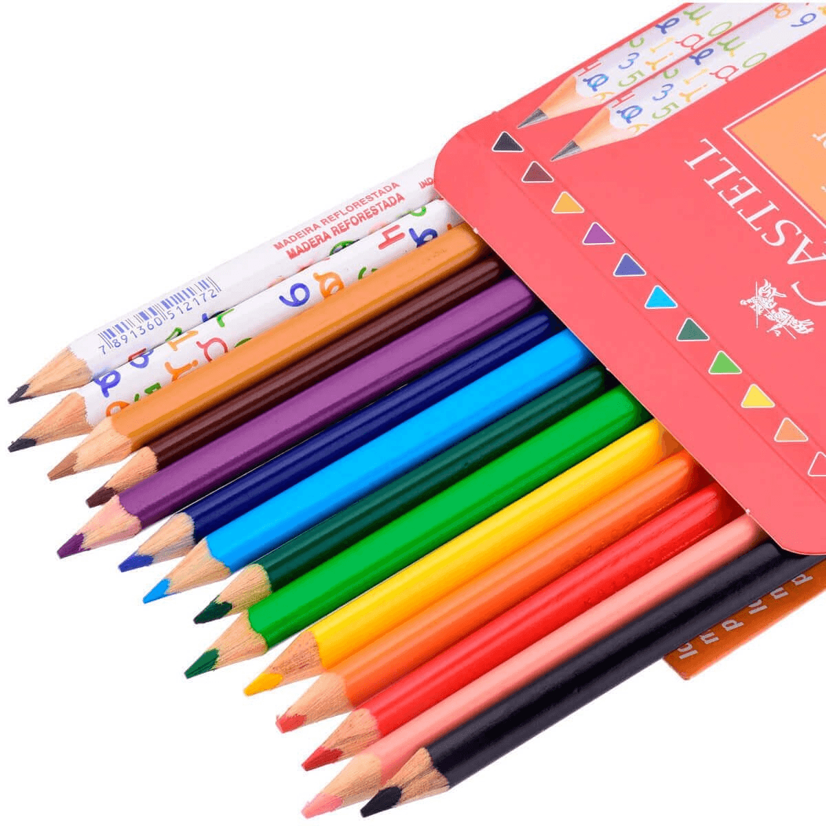 Kit Ecolapis Jumbo Triangular 12 Cores + 2 Lápis Grafite - Faber Castell - Imagem 2