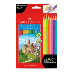 Kit Ecolapis 12 Cores + 6 Neon - Faber Castell