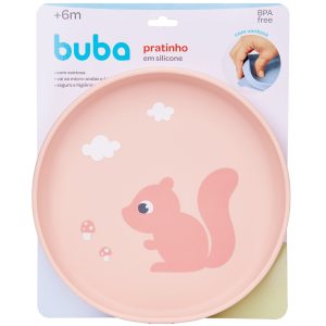 Prato Em Silicone Com Ventosa Cloudy - Rosa Buba