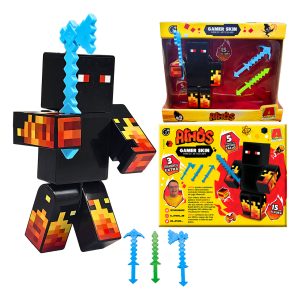 Boneco Minecraft Athos Articulado 15 Cm Com 3 Acessórios - Algazarra